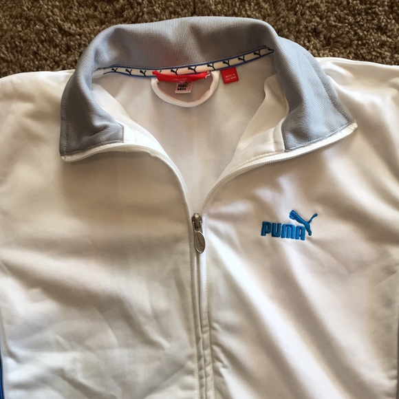 Boys white Puma zip athletic jacket, excellent condition Sz M - Picture 2 of 7